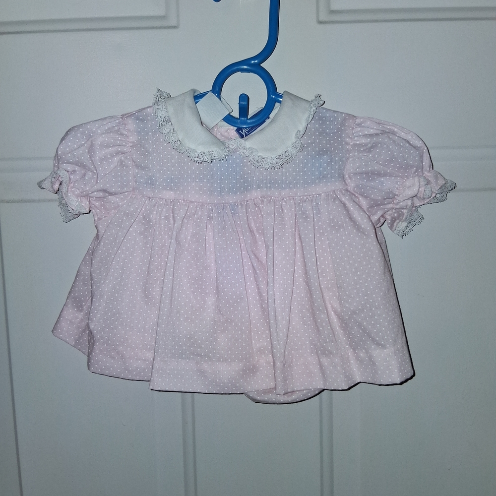 Vintage Pink Polka Dot Baby Dress